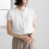 レース使いフレンチスリーブブラウス オフィスカジュアル 夏服 | GeeRA | 詳細画像22 