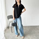 パール調ビーズ付キーネックトップス オフィスカジュアル | GeeRA | 詳細画像2