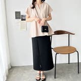 パール調ビーズ付キーネックトップス オフィスカジュアル | GeeRA | 詳細画像16