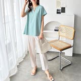 パール調ビーズ付キーネックトップス オフィスカジュアル | GeeRA | 詳細画像23