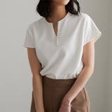 パール調ビーズ付キーネックトップス オフィスカジュアル | GeeRA | 詳細画像12