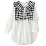 チェックガラ | ツイード切替ブラウス | GeeRA