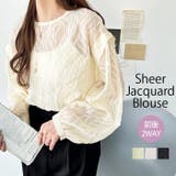 2WAYシアージャカードブラウス | GeeRA | 詳細画像1