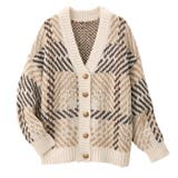 アイボリーケイ | ジャカードチェックニットカーディガン | GeeRA
