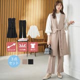 ノーカラージレパンツスーツセット<UV対策・防シワ・ストレッチ> | GeeRA | 詳細画像1