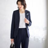 【２点セット】洗えるノーカラージャケットパンツスーツセットアップ | GeeRA | 詳細画像3 