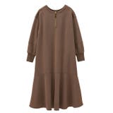 ブラウン | 前後2WAYマーメイド裏起毛ワンピース | GeeRA
