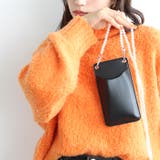 ブラック | パール調ショルダー付スマホバッグ | GeeRA
