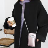 ピンク | パール調ショルダー付スマホバッグ | GeeRA