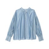 ブルー | シアー素材ボリュームスリーブブラウス | GeeRA