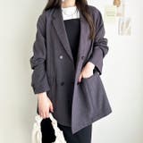 チャコール | 【セットアップ対応】ゆるっとダブルジャケット | GeeRA
