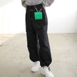 ブラック | さらっと綿素材ワイドカーゴパンツ | GeeRA
