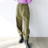 カーキ | さらっと綿素材ワイドカーゴパンツ | GeeRA