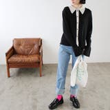 ポロ衿配色ニットカーディガン | GeeRA | 詳細画像2