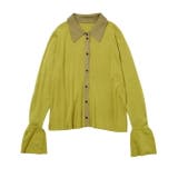 グリーン系 | ポロ衿配色ニットカーディガン | GeeRA