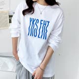 オフホワイト×ブルー | 綿100%アソートロゴロングTee | GeeRA