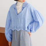 刺しゅうデザインショート丈ブラウス | GeeRA | 詳細画像1