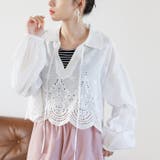 刺しゅうデザインショート丈ブラウス | GeeRA | 詳細画像11