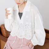 刺しゅうデザインショート丈ブラウス | GeeRA | 詳細画像9