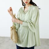 リボン付スキッパーブラウス | GeeRA | 詳細画像11