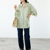 リボン付スキッパーブラウス | GeeRA | 詳細画像8