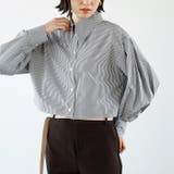 ストライプ柄衿付ショート丈シャツ | GeeRA | 詳細画像1 