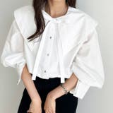オフホワイト | ケープ衿シャツブラウス | GeeRA