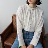 前後2WAYブロック柄レースシャツ | GeeRA | 詳細画像1