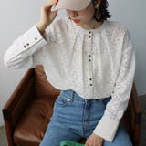 前後2WAYブロック柄レースシャツ | GeeRA | 詳細画像2