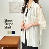 きらきらシアーストライプジャカードシャツ | GeeRA | 詳細画像1