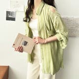 グリーン | きらきらシアーストライプジャカードシャツ | GeeRA