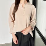 パール調ビーズ付キーネックブラウス | GeeRA | 詳細画像16