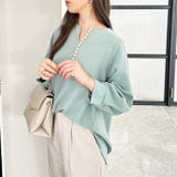 パール調ビーズ付キーネックブラウス | GeeRA | 詳細画像2