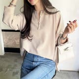 パール調ビーズ付キーネックブラウス | GeeRA | 詳細画像13