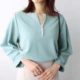 パール調ビーズ付キーネックブラウス | GeeRA | 詳細画像4