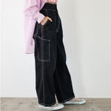 ブラック | ハイウエストワイドカーゴパンツ | GeeRA