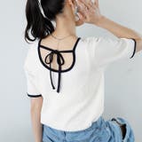 アイボリー系 | バックリボンリンガーワッフルＴシャツ＜夏服＞ | GeeRA