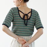 グリーン系 | バックリボンリンガーワッフルＴシャツ＜夏服＞ | GeeRA