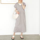 グレー | バイカラーステッチバックオープンワンピース＜夏服＞ | GeeRA