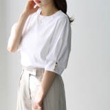 オフホワイト | 綿混素材タックスリーブTシャツ<夏服> | GeeRA