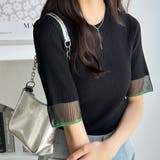 ブラック | 袖口シアーサマーリブニット | GeeRA