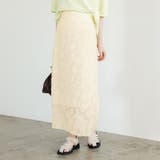 アイボリー | フリンジシアージャカードタイトスカート | GeeRA