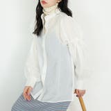 オフホワイト | シアーストライプキャンディ袖シャツ | GeeRA