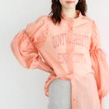 オレンジ | シアーストライプキャンディ袖シャツ | GeeRA