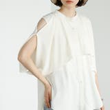 ホワイト | マルチウェイケープデザインブラウス | GeeRA