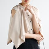 ベージュ | マルチウェイケープデザインブラウス | GeeRA