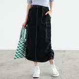 ブラック | シャーリングデザインカーゴスカート | GeeRA