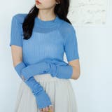 ライトブルー | アームウォーマー付リブニット | GeeRA