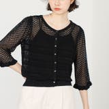 ブラック | 【セットアップ対応】クロシェ編風ニットカーディガン | GeeRA