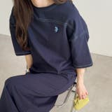 ネイビー | 【U.S. POLO ASSN.】配色ステッチTシャツワンピース 夏服 | GeeRA
